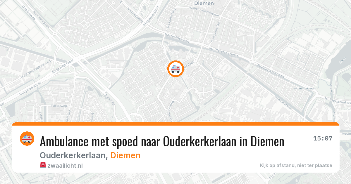 Ambulance met spoed naar Ouderkerkerlaan in Diemen — 22 jun 2026