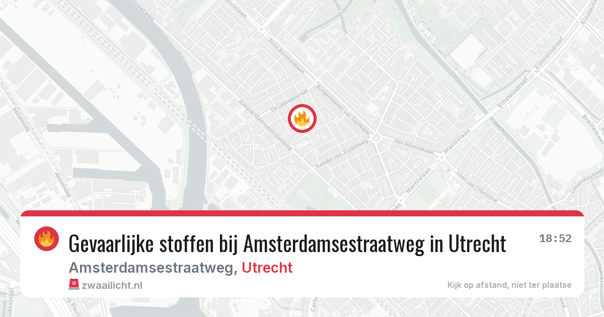 Gevaarlijke stoffen bij Amsterdamsestraatweg in Utrecht — 14 aug 2026
