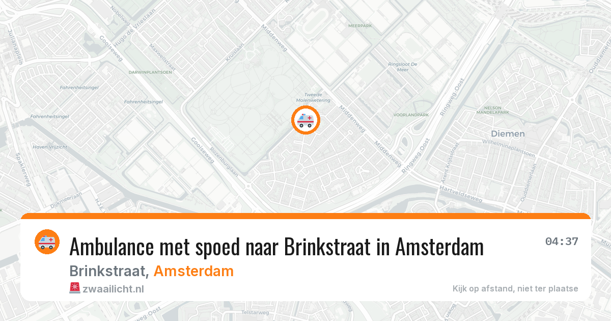 Ambulance met spoed naar Brinkstraat in Amsterdam — 10 apr 2026