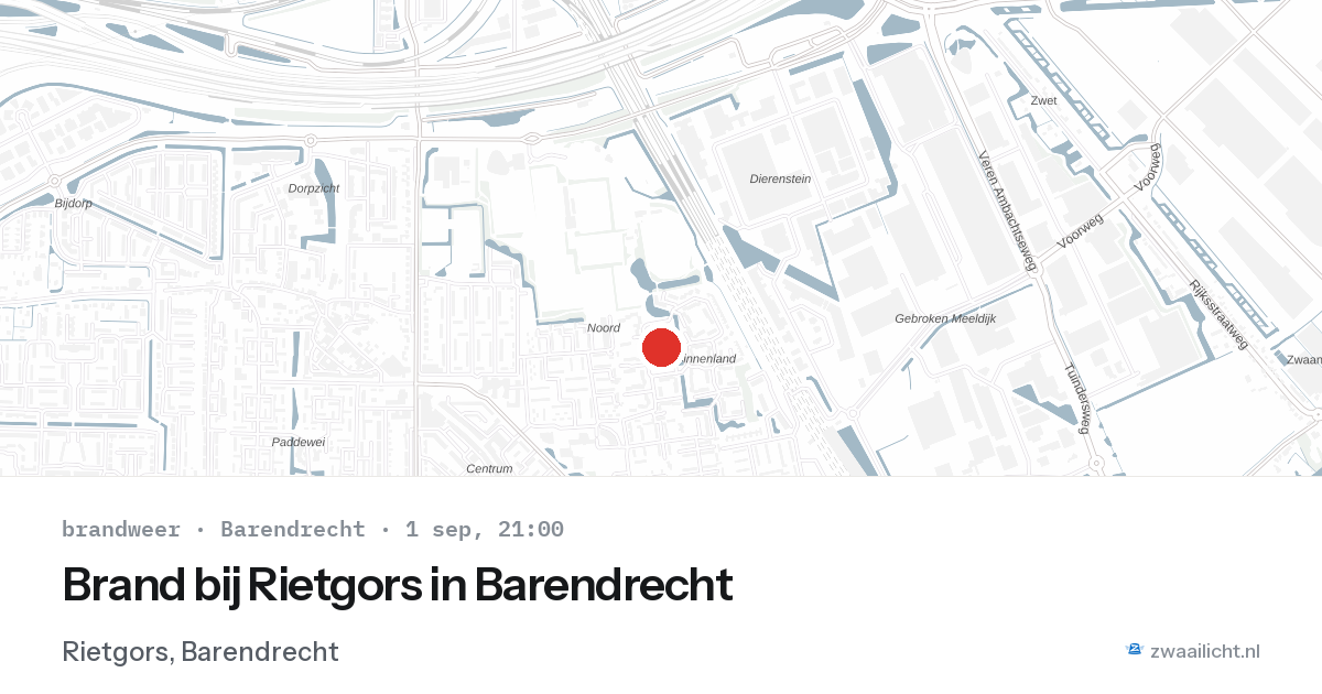 Brand bij Rietgors in Barendrecht — 1 sep 2026