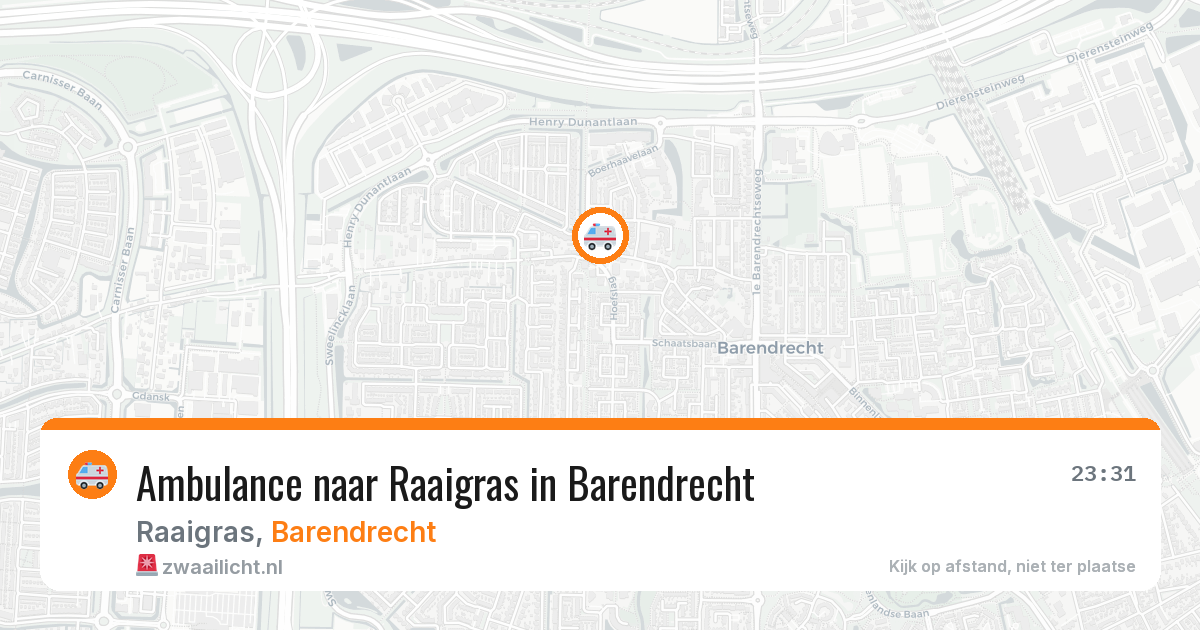 Ambulance naar Raaigras in Barendrecht — 25 mei 2026