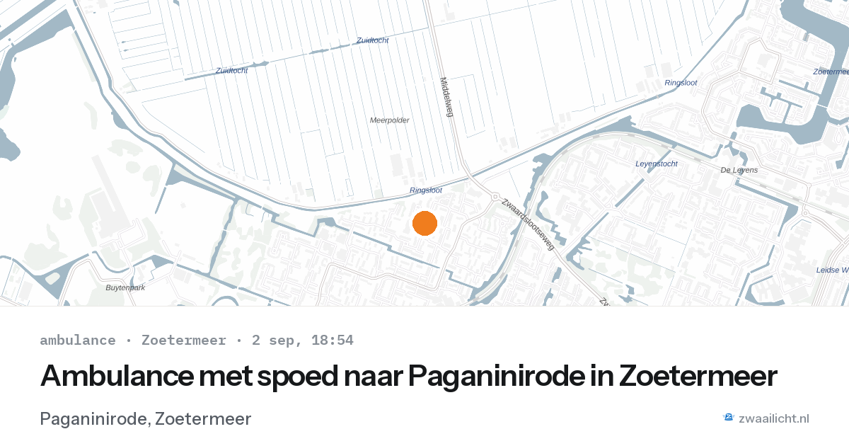 Ambulance met spoed naar Paganinirode in Zoetermeer — 2 sep 2026