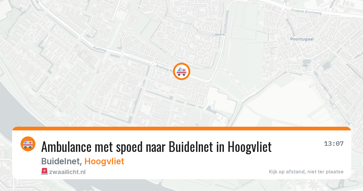Ambulance met spoed naar Buidelnet in Hoogvliet — 8 jul 2026