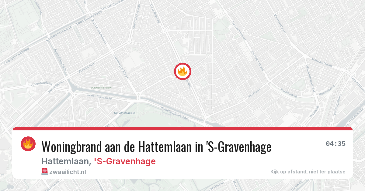 Woningbrand aan de Hattemlaan in 'S-Gravenhage — 3 aug 2026