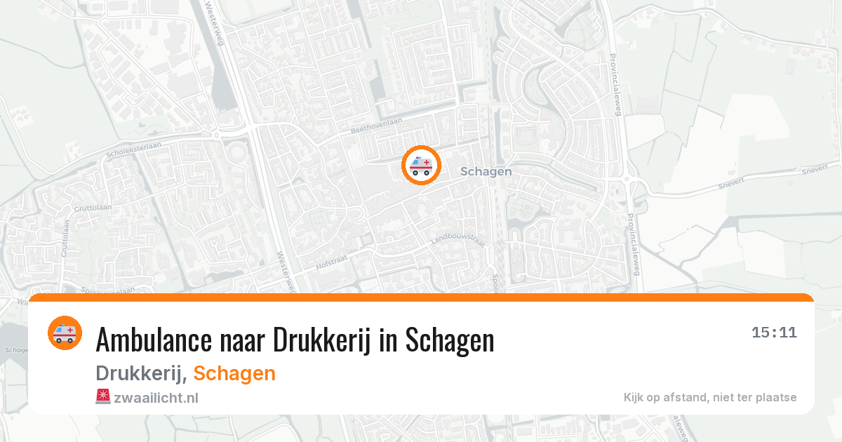 Ambulance naar Drukkerij in Schagen — 16 mei 2026