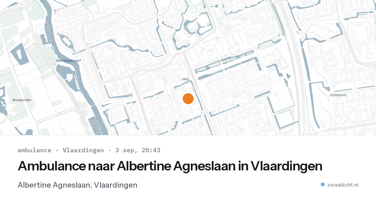 Ambulance naar Albertine Agneslaan in Vlaardingen — 3 sep 2026