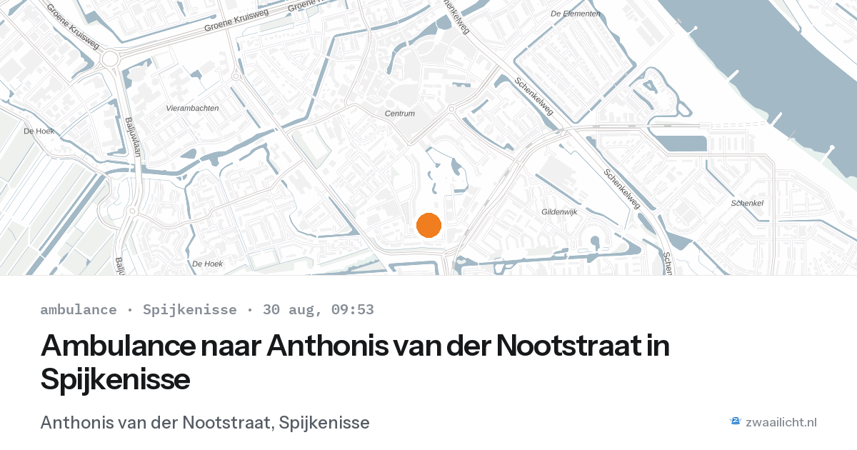 Ambulance naar Anthonis van der Nootstraat in Spijkenisse — 30 aug 2026