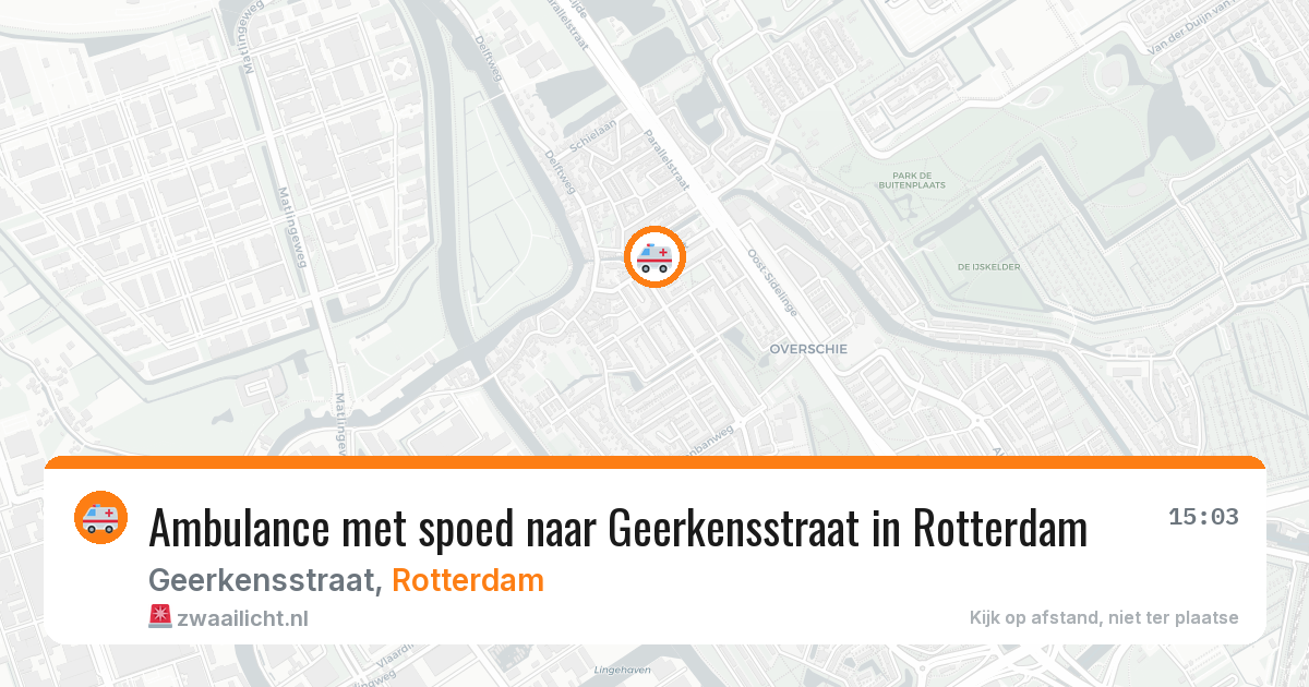 Ambulance met spoed naar Geerkensstraat in Rotterdam — 20 mei 2026