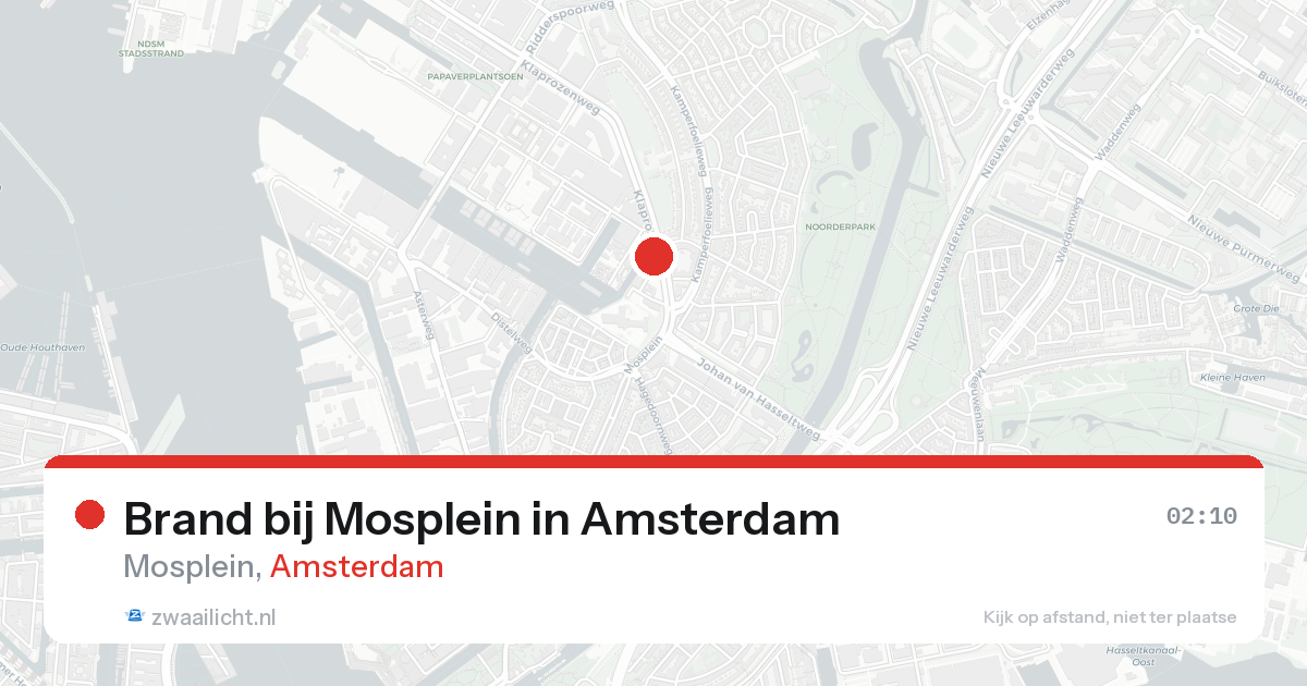 Brand bij Mosplein in Amsterdam — 20 aug 2026
