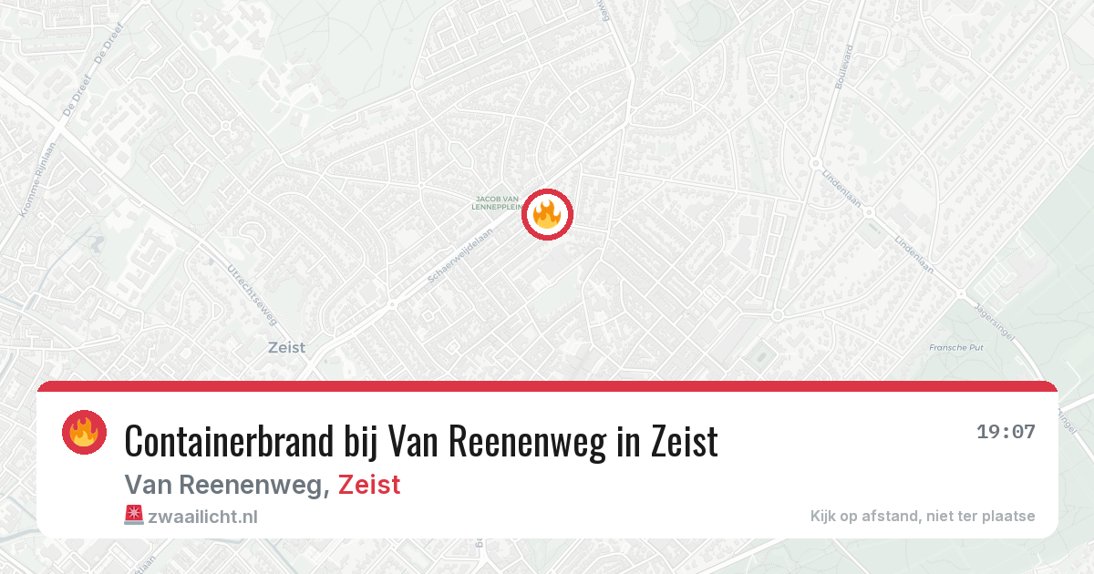 Containerbrand bij Van Reenenweg in Zeist — 28 jul 2026