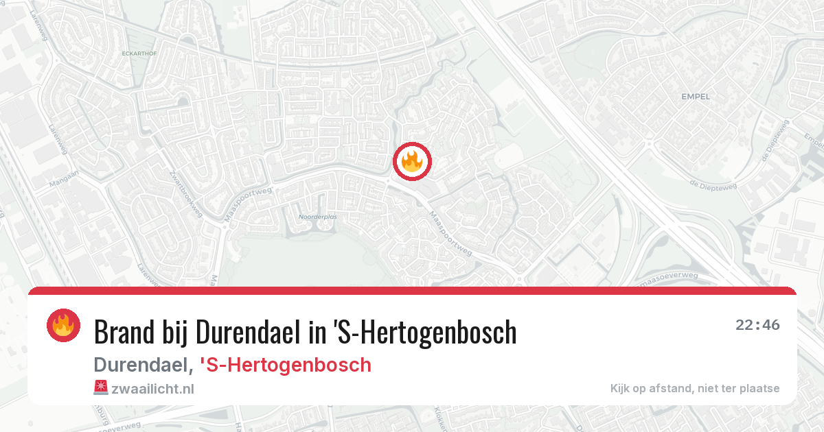 Brand bij Durendael in 'S-Hertogenbosch — 22 mei 2026