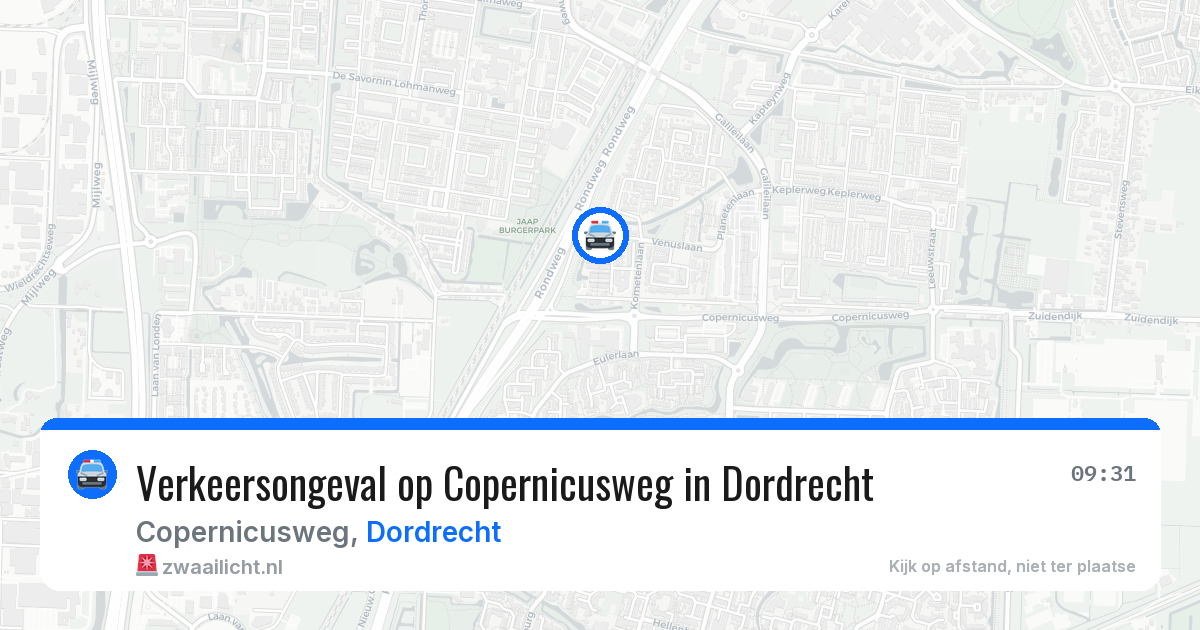 Verkeersongeval op Copernicusweg in Dordrecht — 4 aug 2026