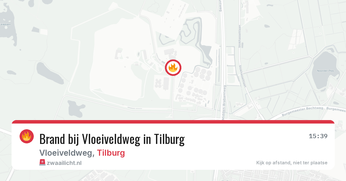 Brand bij Vloeiveldweg in Tilburg — 12 aug 2026