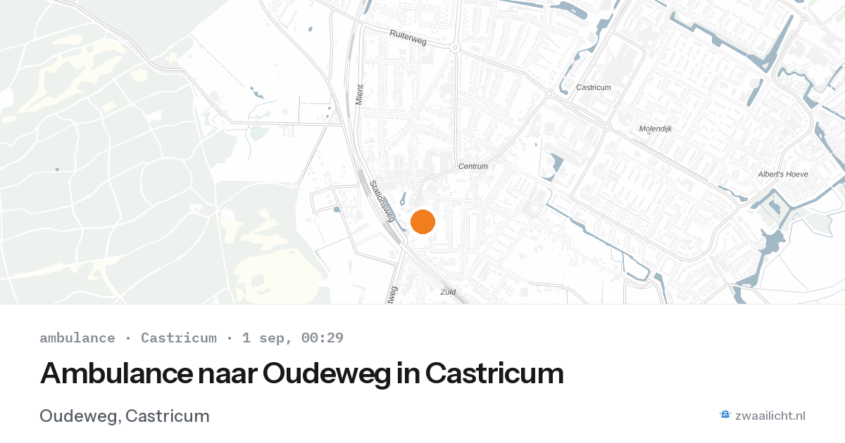 Ambulance naar Oudeweg in Castricum — 31 aug 2026