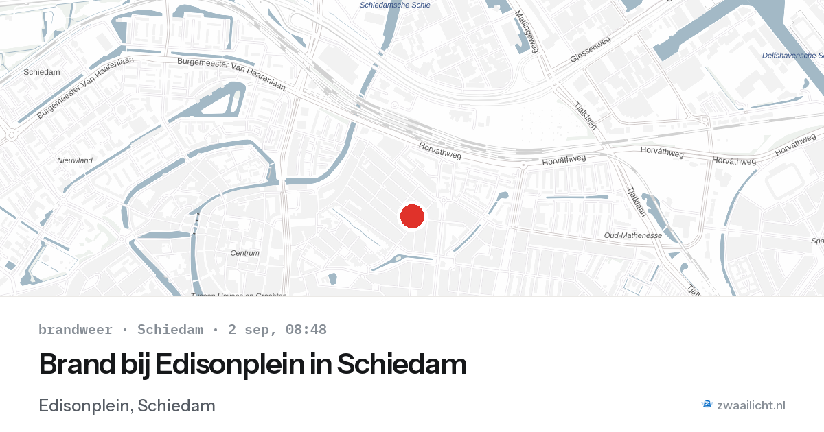 Brand bij Edisonplein in Schiedam — 2 sep 2026