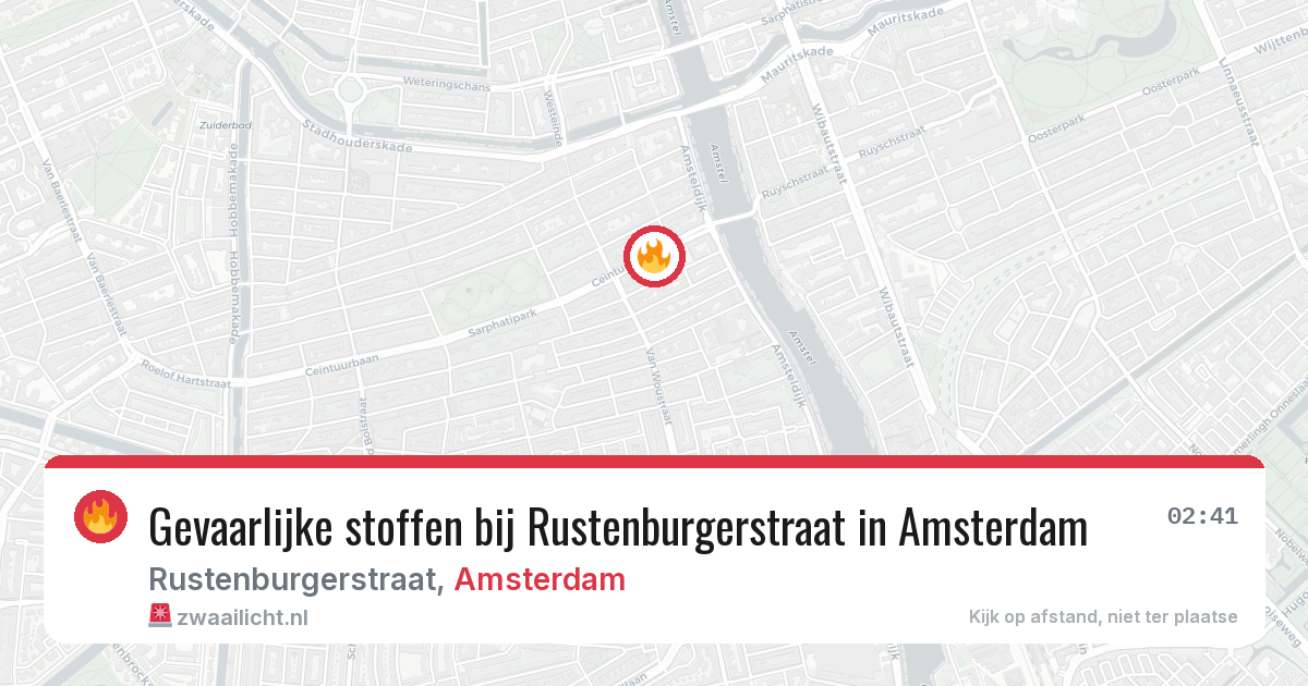 Gevaarlijke stoffen bij Rustenburgerstraat in Amsterdam — 29 jan 2026