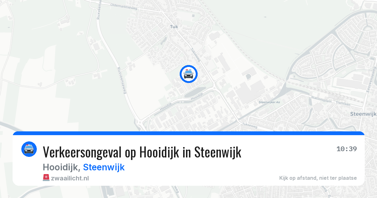 Verkeersongeval op Hooidijk in Steenwijk — 29 jul 2026