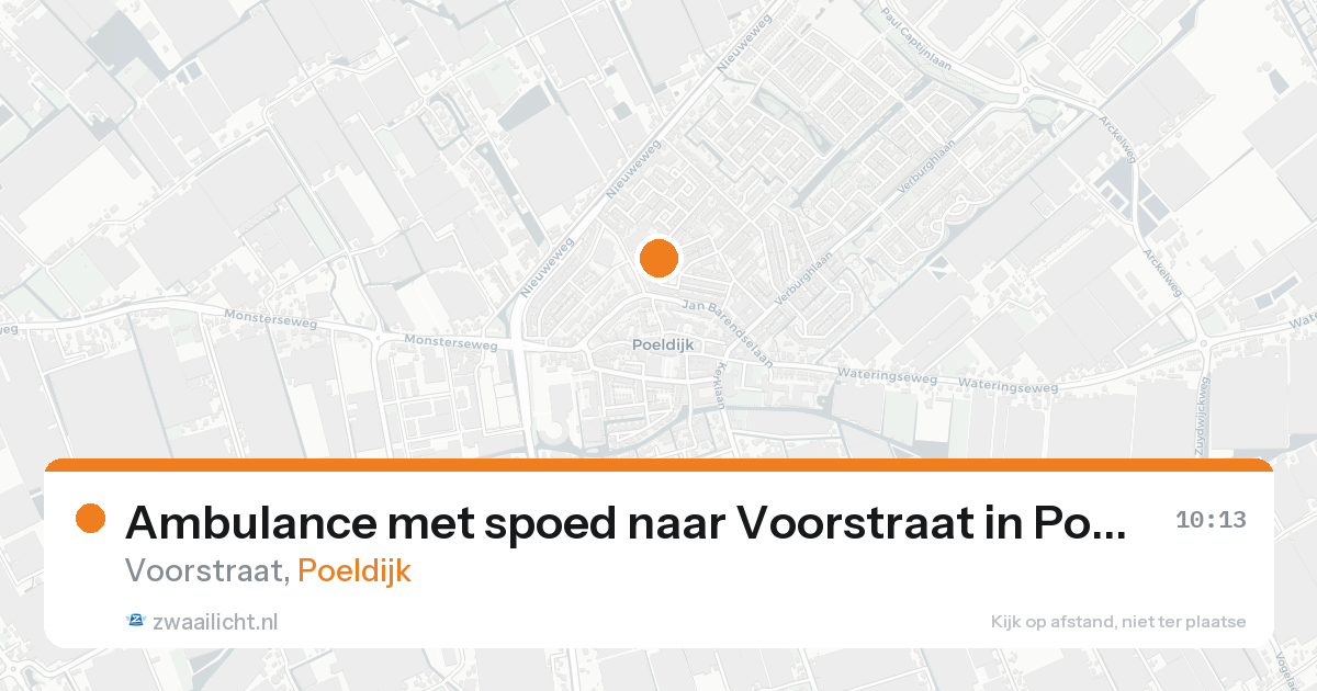 Ambulance met spoed naar Voorstraat in Poeldijk — 25 aug 2026