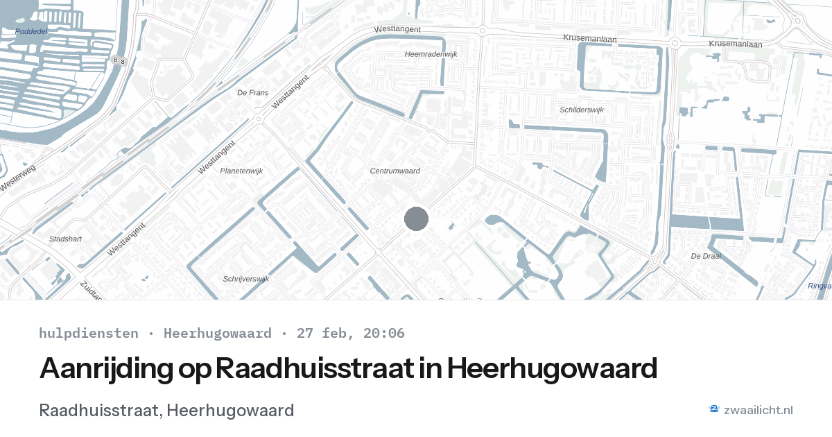 Aanrijding op Raadhuisstraat in Heerhugowaard — 27 feb 2026