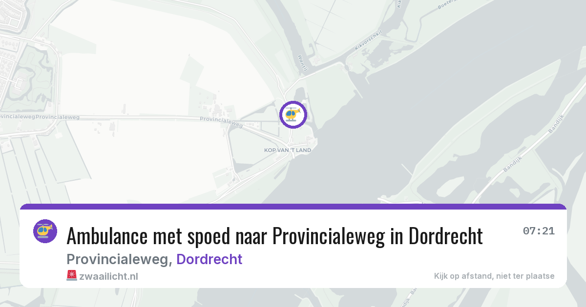 Ambulance met spoed naar Provincialeweg in Dordrecht — 26 jul 2026