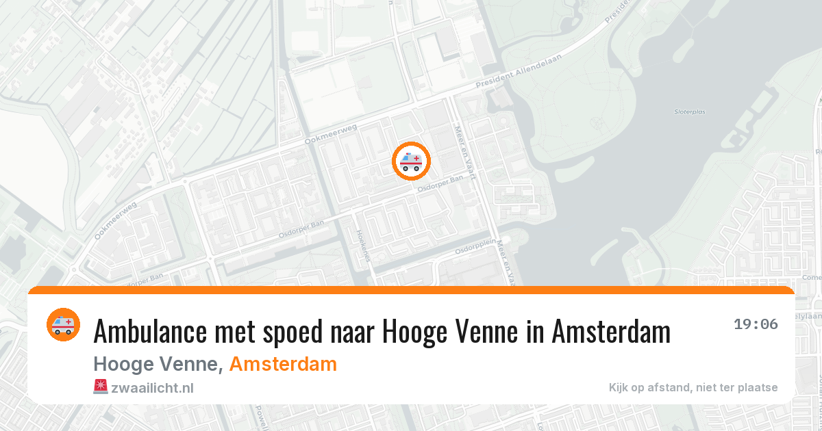 Ambulance met spoed naar Hooge Venne in Amsterdam — 9 jul 2026