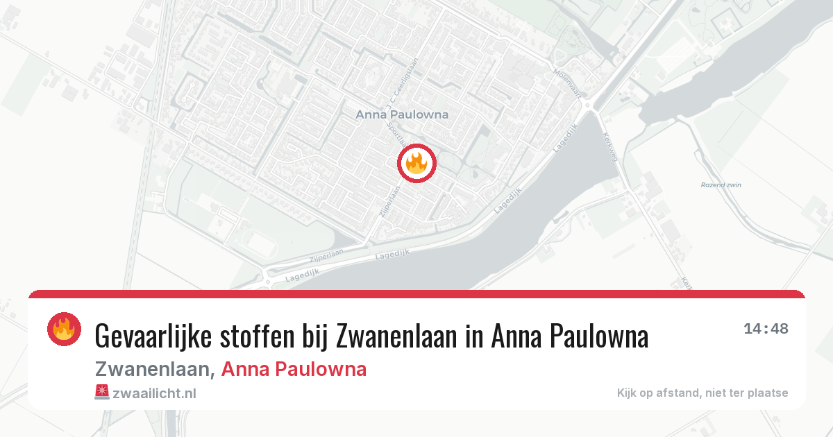 Gevaarlijke stoffen bij Zwanenlaan in Anna Paulowna — 30 jul 2026