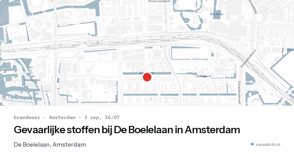 Gevaarlijke stoffen bij De Boelelaan in Amsterdam — 3 sep 2026