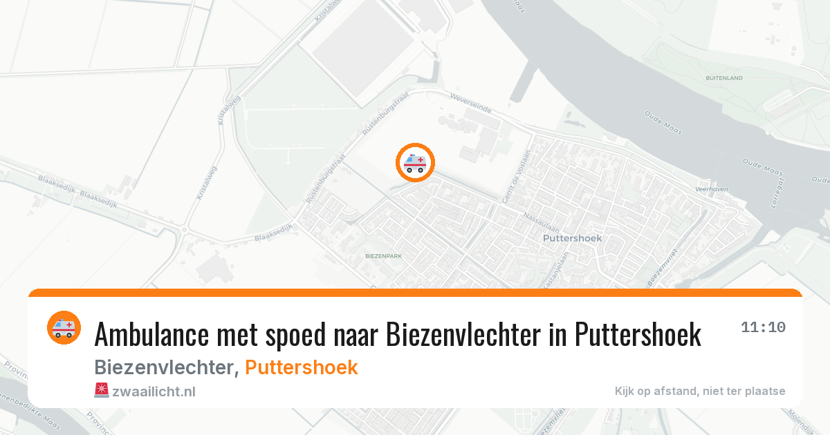 Ambulance met spoed naar Biezenvlechter in Puttershoek — 5 aug 2026