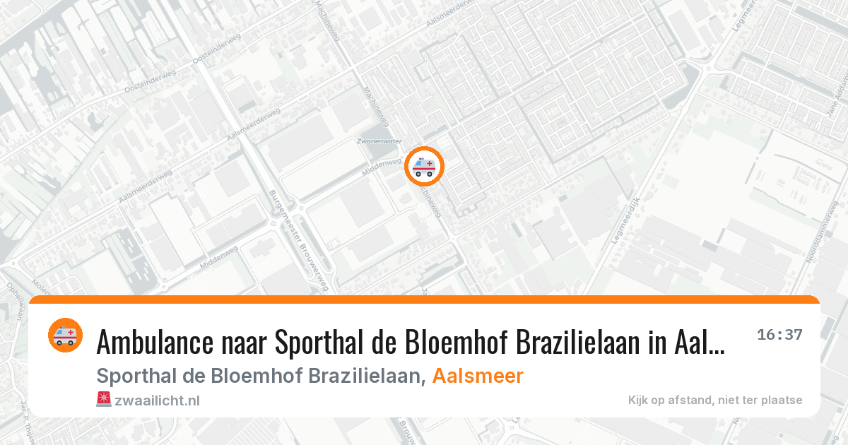 Ambulance naar Sporthal de Bloemhof Brazilielaan in Aalsmeer — 25 mei 2026