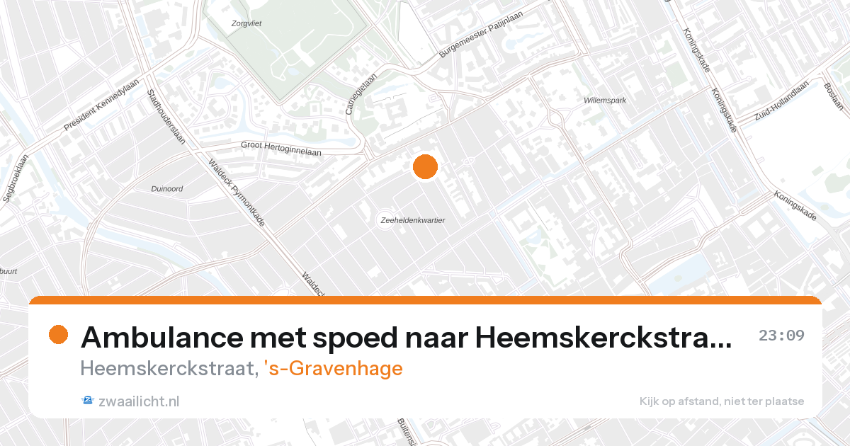 Ambulance met spoed naar Heemskerckstraat in 's-Gravenhage — 26 aug 2026