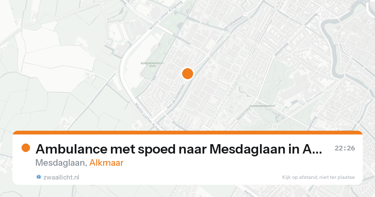 Ambulance met spoed naar Mesdaglaan in Alkmaar — 17 aug 2026