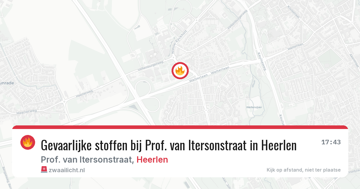 Gevaarlijke stoffen bij Prof. van Itersonstraat in Heerlen — 24 mrt 2026