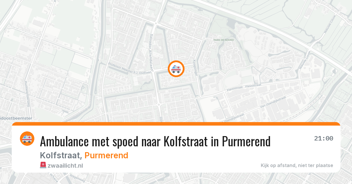 Ambulance met spoed naar Kolfstraat in Purmerend — 22 jul 2026