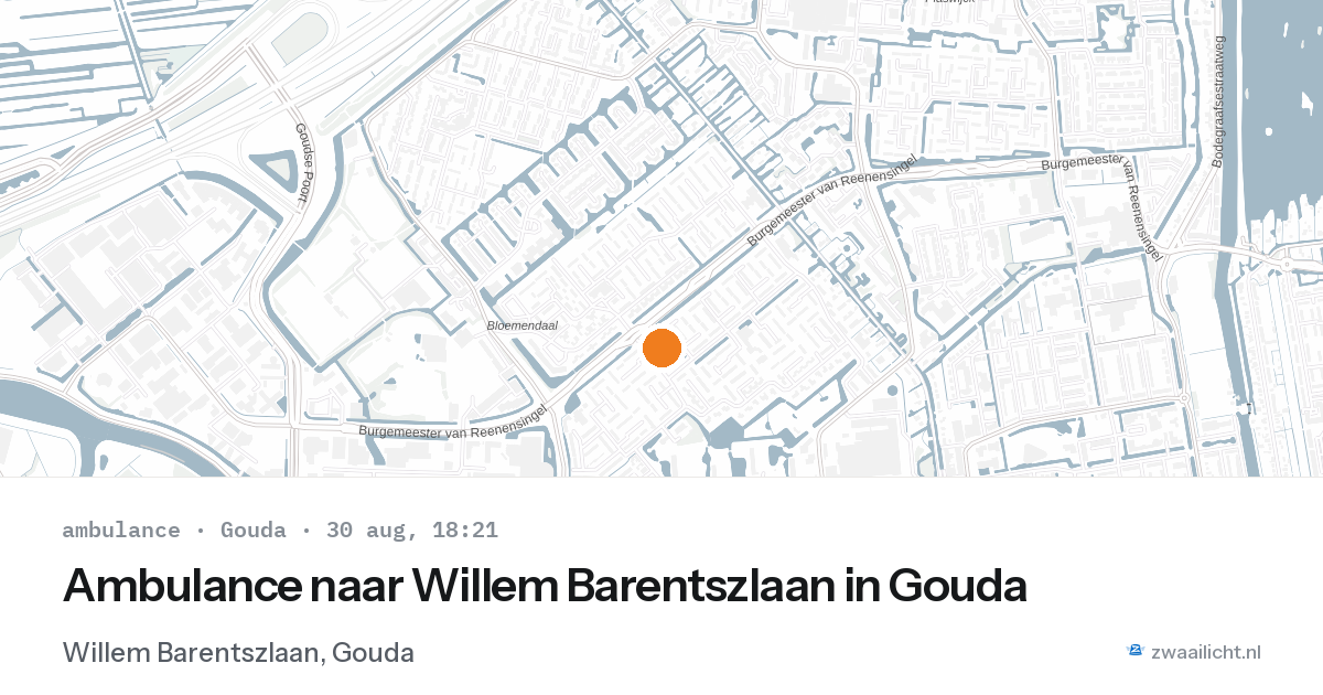 Ambulance naar Willem Barentszlaan in Gouda — 30 aug 2026