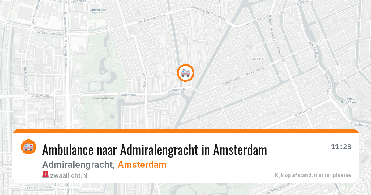 Ambulance naar Admiralengracht in Amsterdam — 22 mei 2026