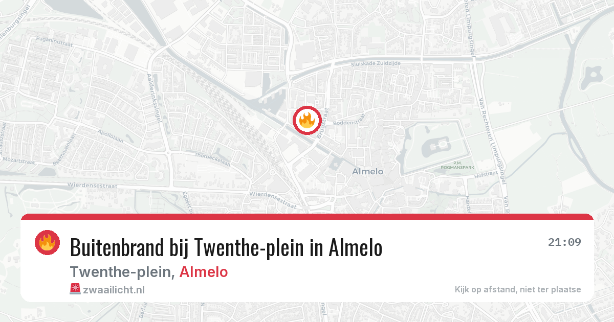 Buitenbrand bij Twenthe-plein in Almelo — 7 jul 2026