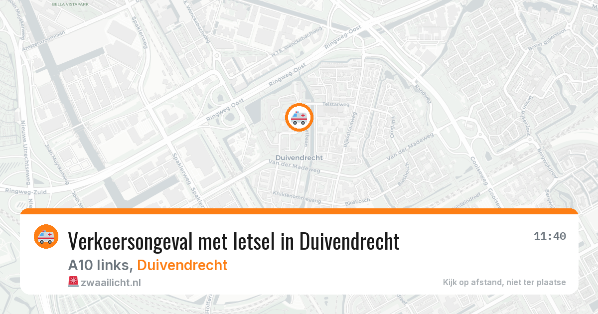 Verkeersongeval met letsel in Duivendrecht — 7 jul 2026