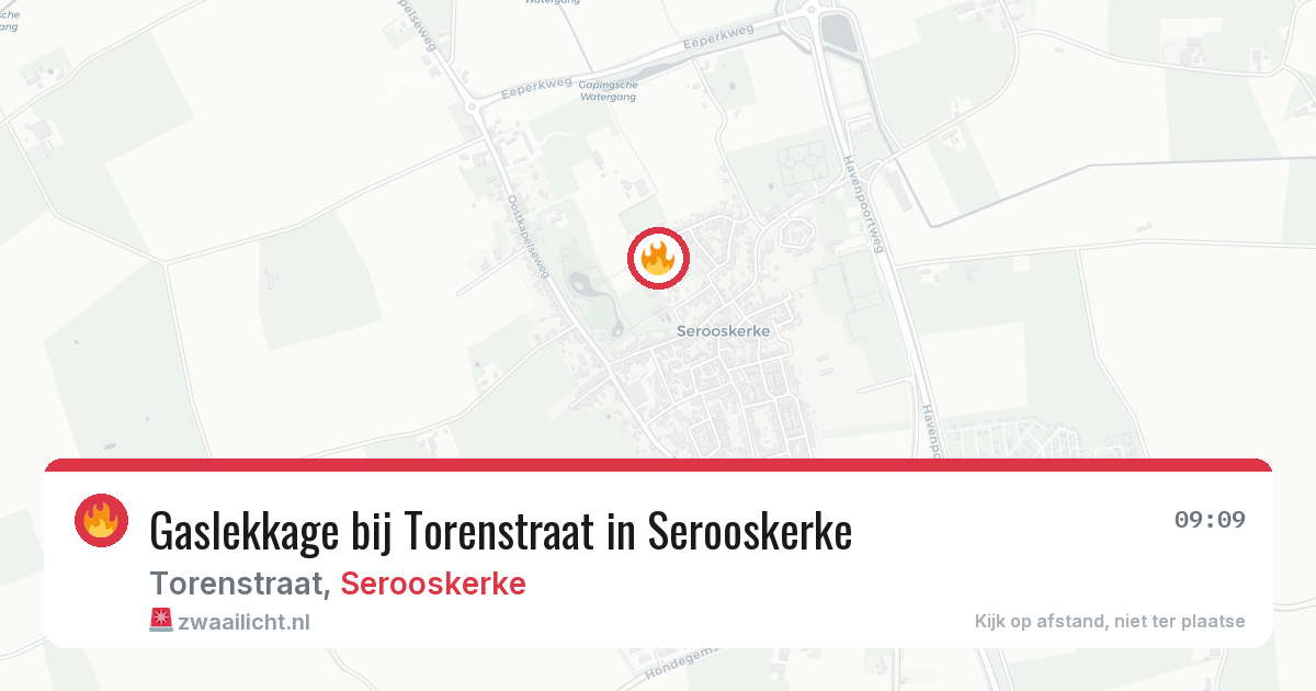 Gaslekkage bij Torenstraat in Serooskerke — 7 apr 2026