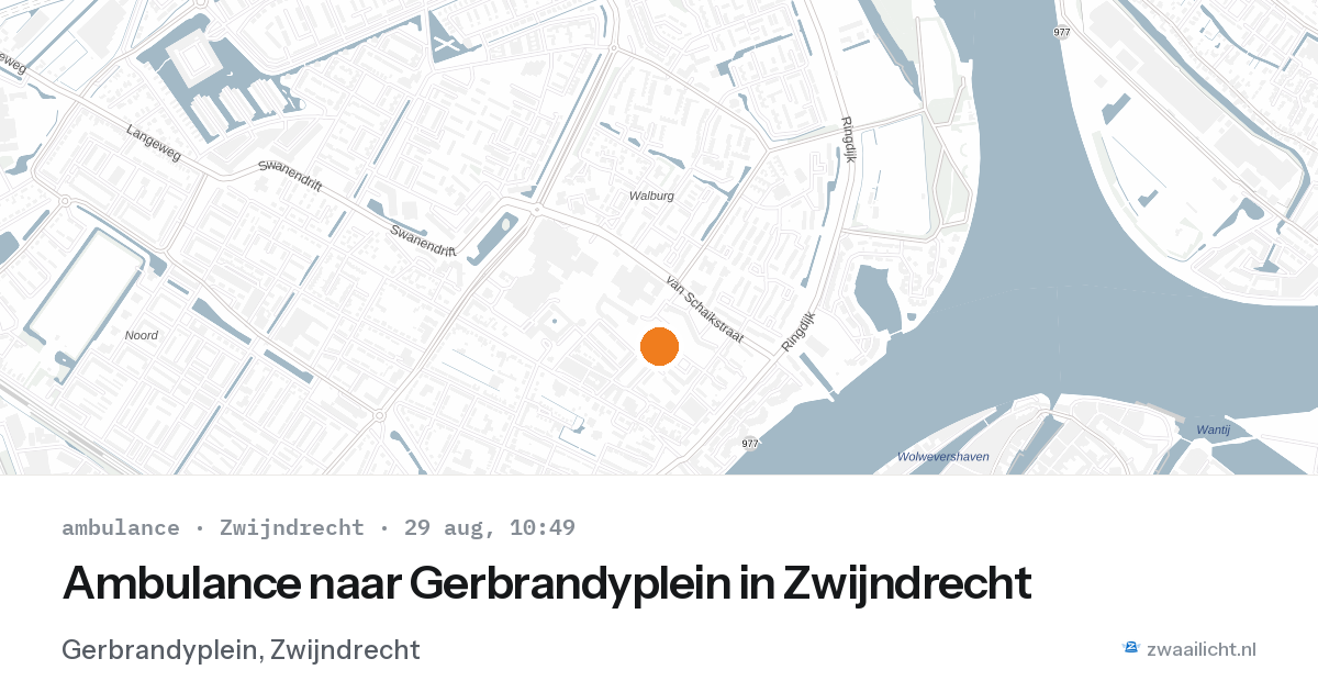 Ambulance naar Gerbrandyplein in Zwijndrecht — 29 aug 2026