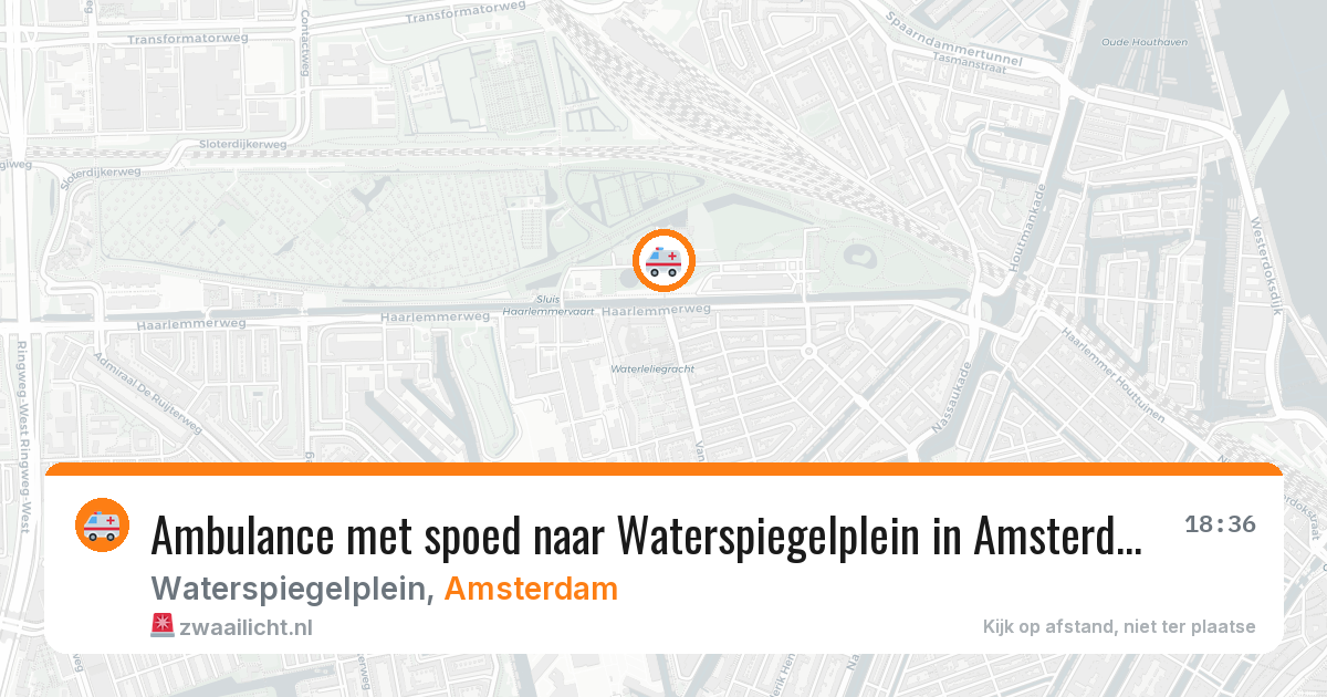 Ambulance met spoed naar Waterspiegelplein in Amsterdam — 5 mei 2026