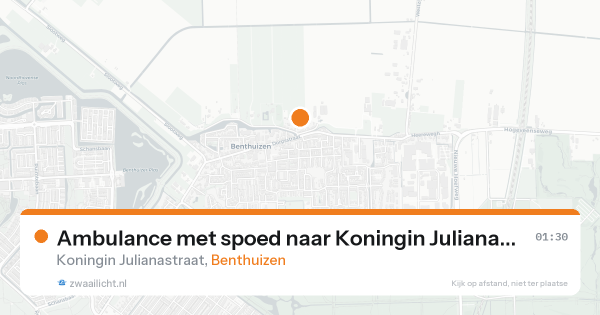 Ambulance met spoed naar Koningin Julianastraat in Benthuizen — 17 aug 2026