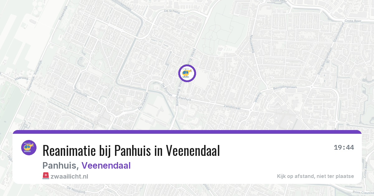 Reanimatie bij Panhuis in Veenendaal — 14 aug 2026