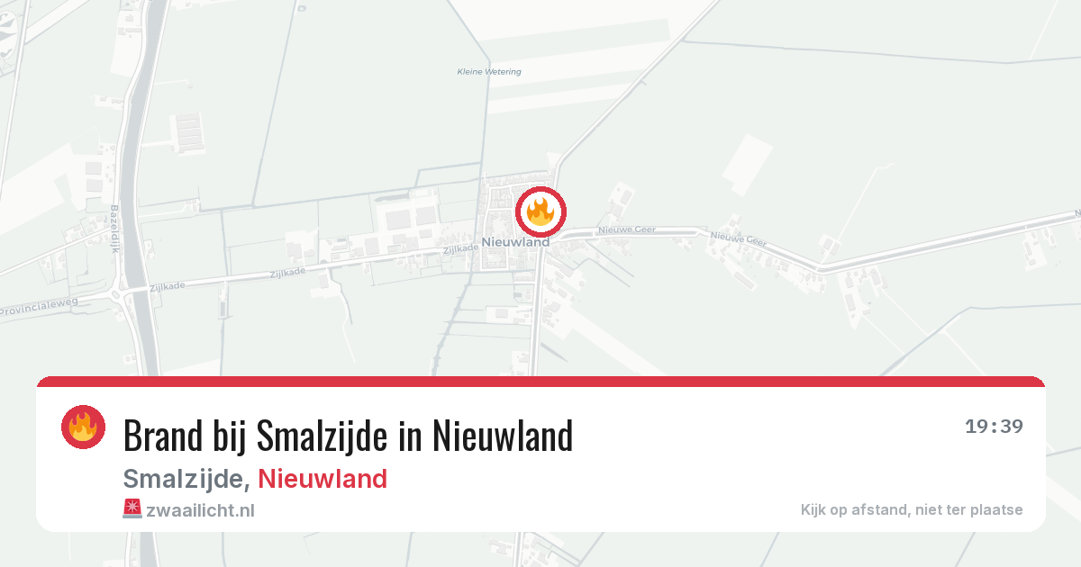Brand bij Smalzijde in Nieuwland — 8 aug 2026
