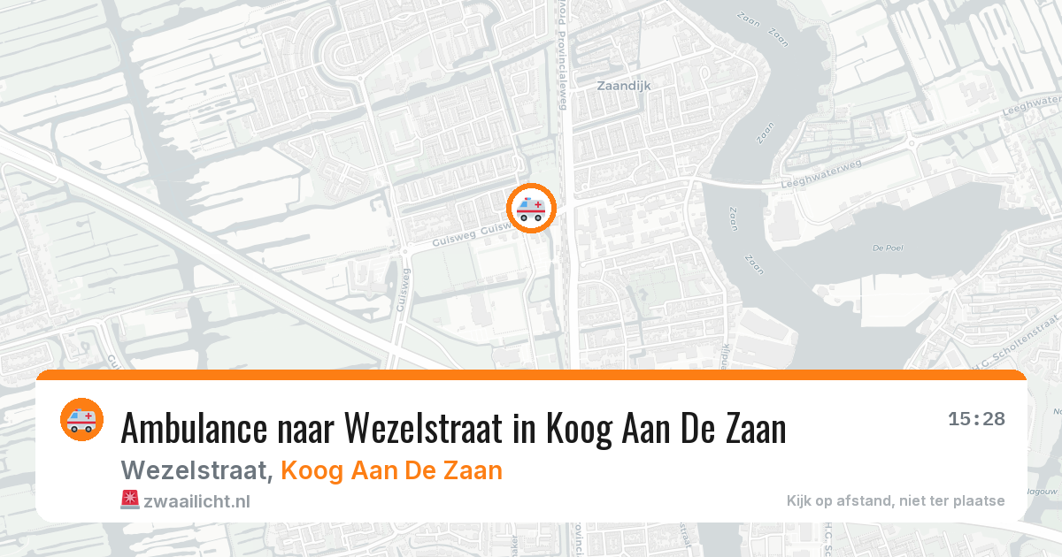 Ambulance naar Wezelstraat in Koog Aan De Zaan — 19 jul 2026