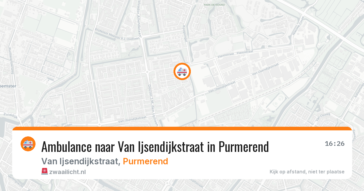 Ambulance naar Van Ijsendijkstraat in Purmerend — 26 mrt 2026
