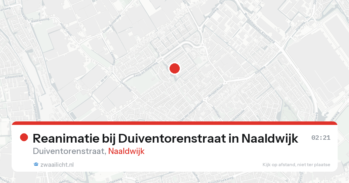 Reanimatie bij Duiventorenstraat in Naaldwijk — 20 aug 2026