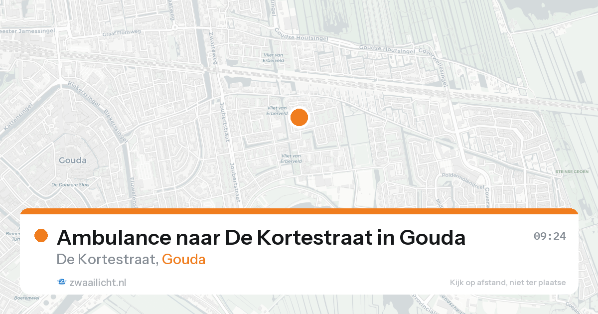 Ambulance naar De Kortestraat in Gouda — 25 aug 2026
