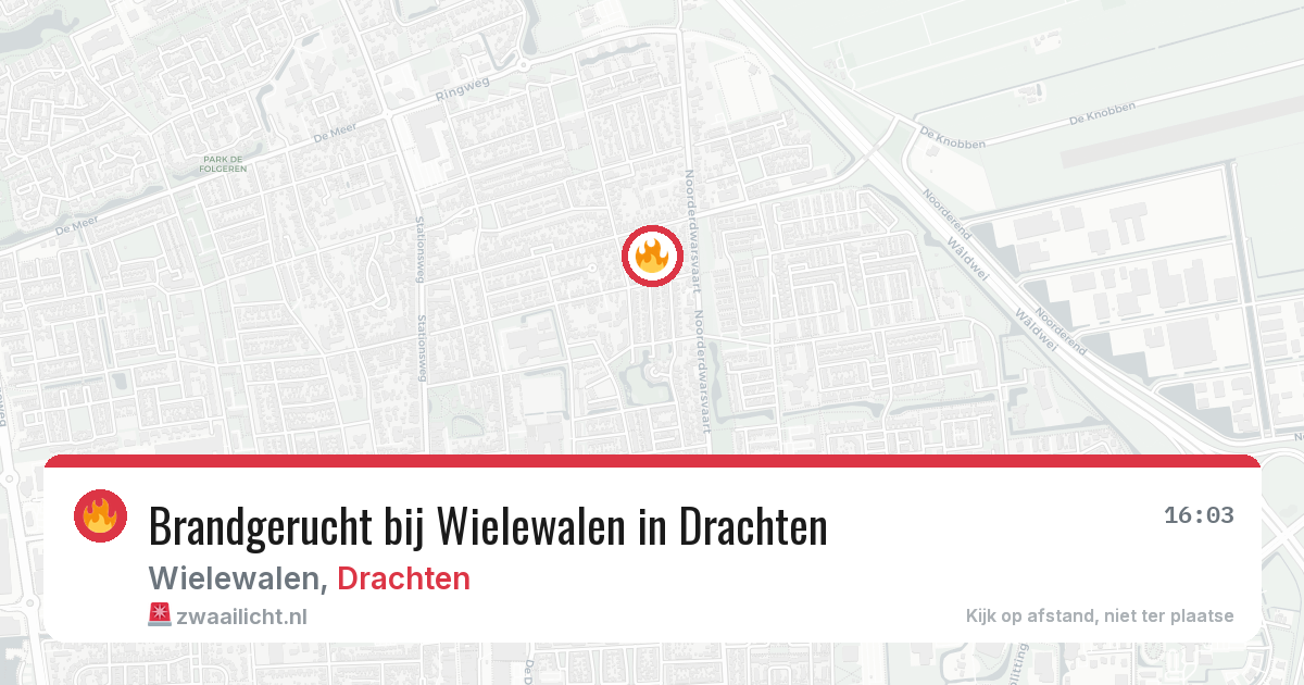 Brandgerucht bij Wielewalen in Drachten — 22 mrt 2026