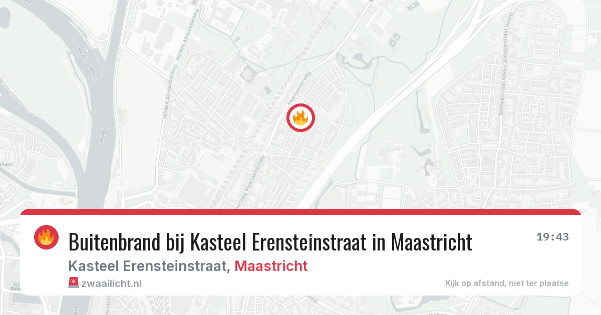 Buitenbrand bij Kasteel Erensteinstraat in Maastricht — 29 jul 2026