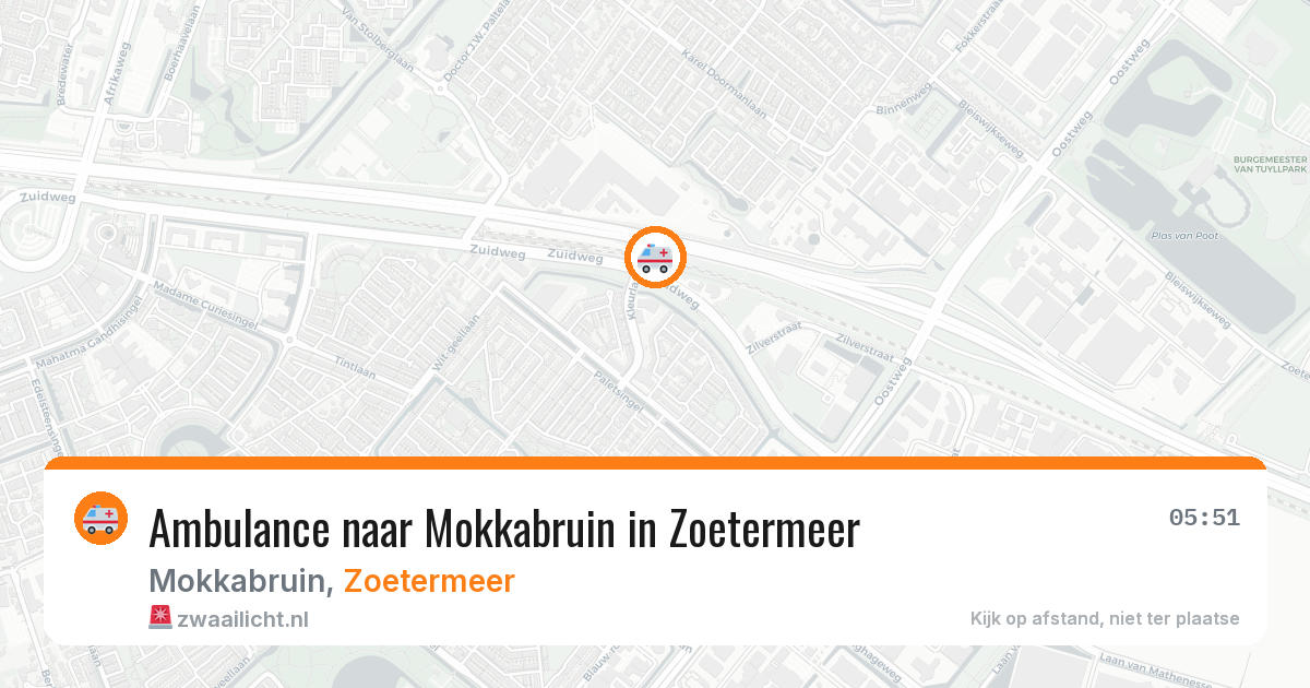 Ambulance naar Mokkabruin in Zoetermeer — 4 jun 2026